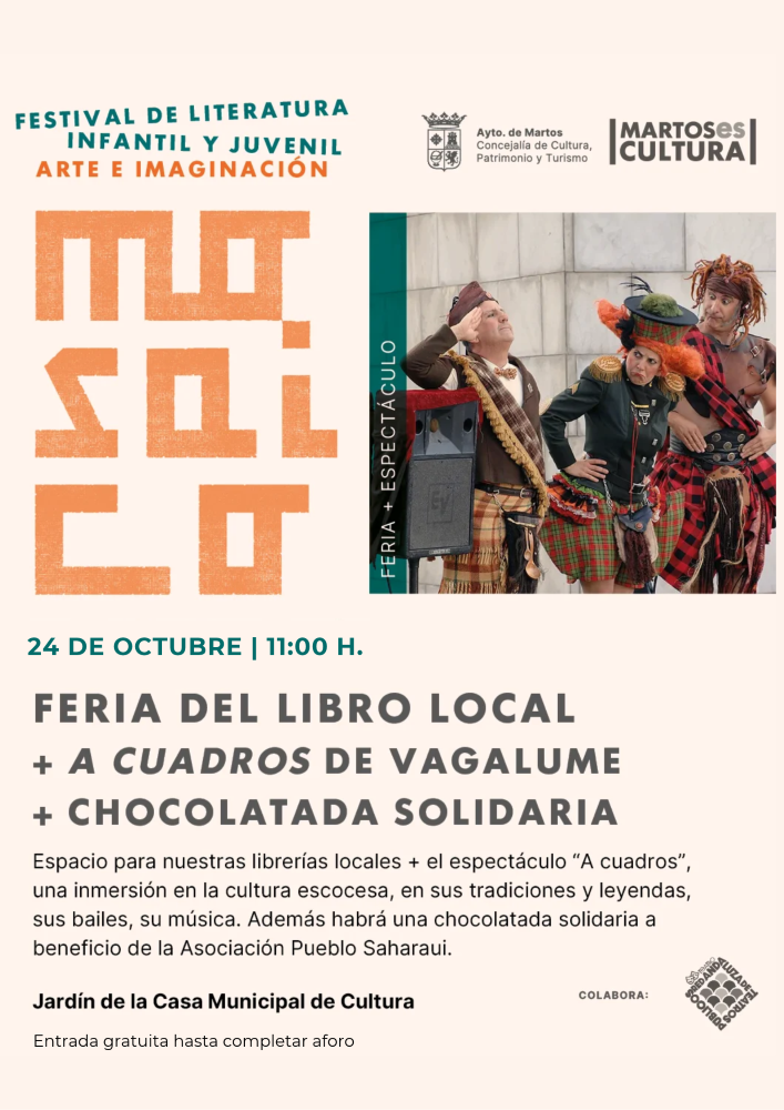 Feria del libro local + A cuadros de Vagalume + Chocolatada solidaria