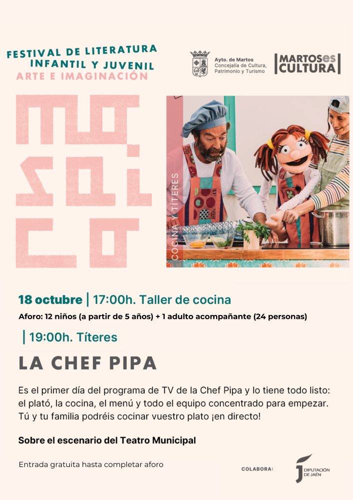 Taller de cocina + Títeres “La Chef Pipa”