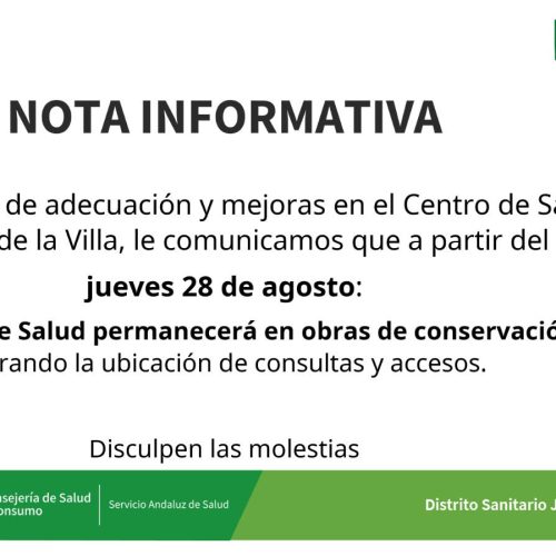 Obras en el centro de salud Antonio Villargordo