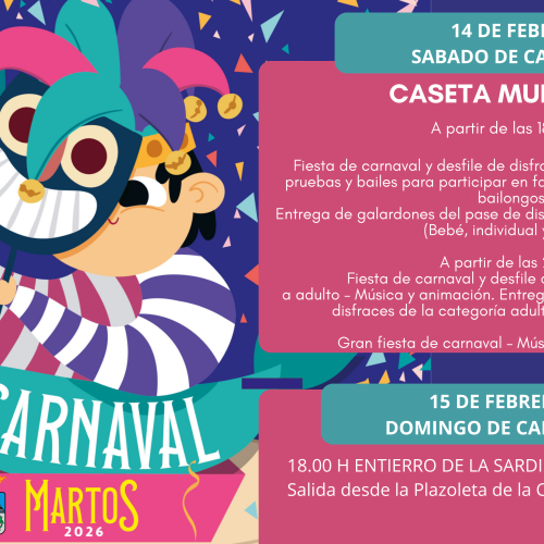 La Fiesta de Carnaval se traslada este sábado a la Caseta Municipal