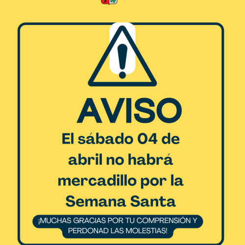 El sábado 4 de abril no habrá mercadillo