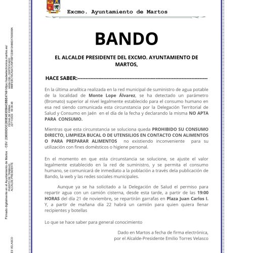 ALERTA SANITARIA: Declarada no apta para el consumo el agua de Monte Lope-Álvarez