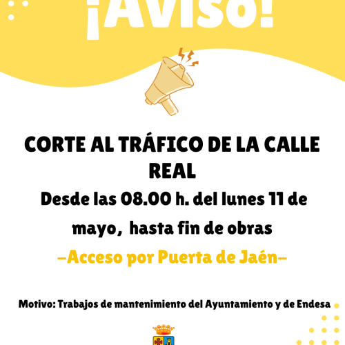 Corte al tráfico de la Calle Real