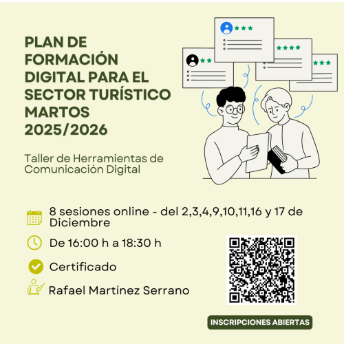 Nuevo taller del Plan de Formación Digital para el Sector Turístico de Martos: Herramientas de Comunicación Digital