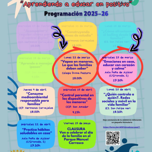 Nuevas citas con los talleres de Escuela de Familia