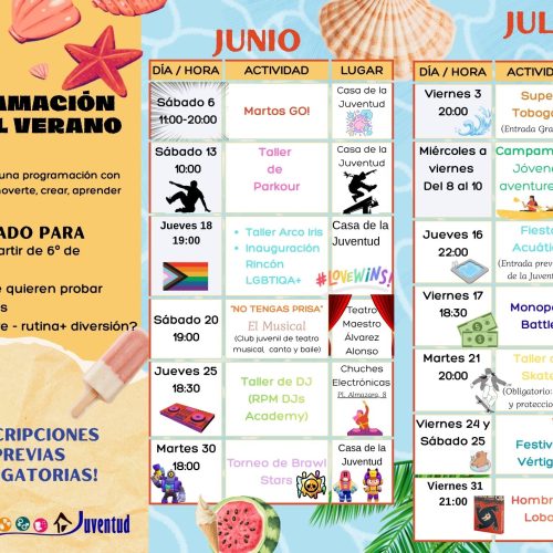 El Ayuntamiento presenta la programación juvenil para el verano  con actividades de ocio, deporte, cultura y convivencia