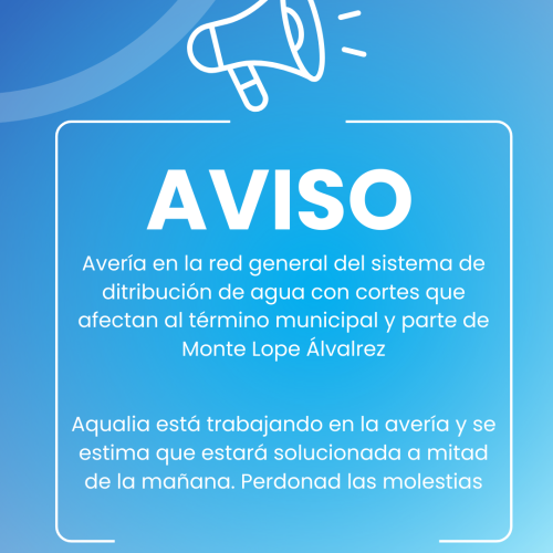 Avería en la red general del agua que afecta al término municipal de Martos