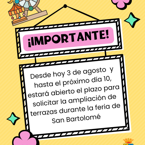 Abierto el plazo para solicitar la ampliación de terrazas para San Bartolomé