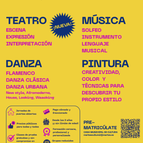 Abierto el Plazo de Prematrícula para las Escuelas Municipales