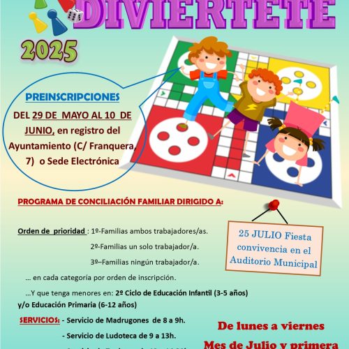 Vuelve el programa “Diviértete 2025” para facilitar la conciliación familiar durante el verano