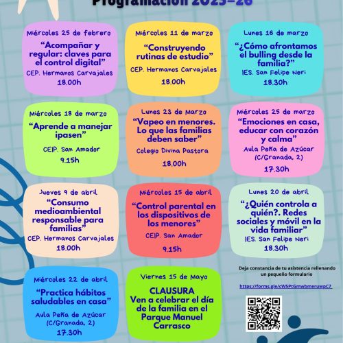 El Ayuntamiento presenta una nueva edición de la Escuela Municipal de Familias “Aprendiendo a educar en positivo”