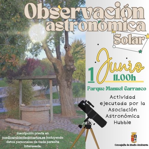 La concejalía de Medio Ambiente organiza una observación astronómica solar