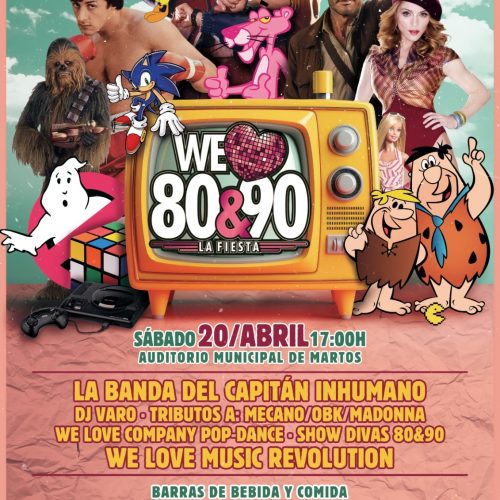 El 20 de abril llega a Martos el espectáculo “We love 80&90”