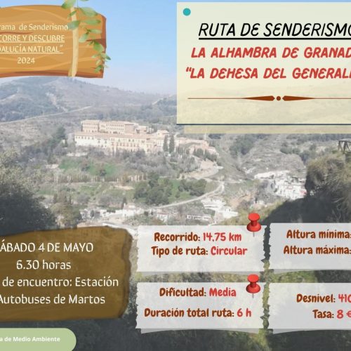 Ruta senderista a la Dehesa del Generalife en Granada