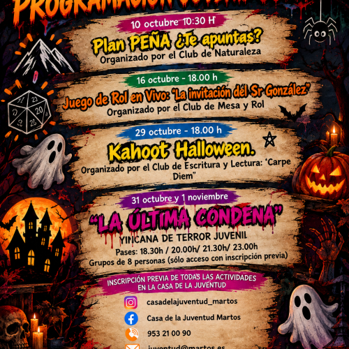 Juventud presenta su programación para los meses de octubre y noviembre